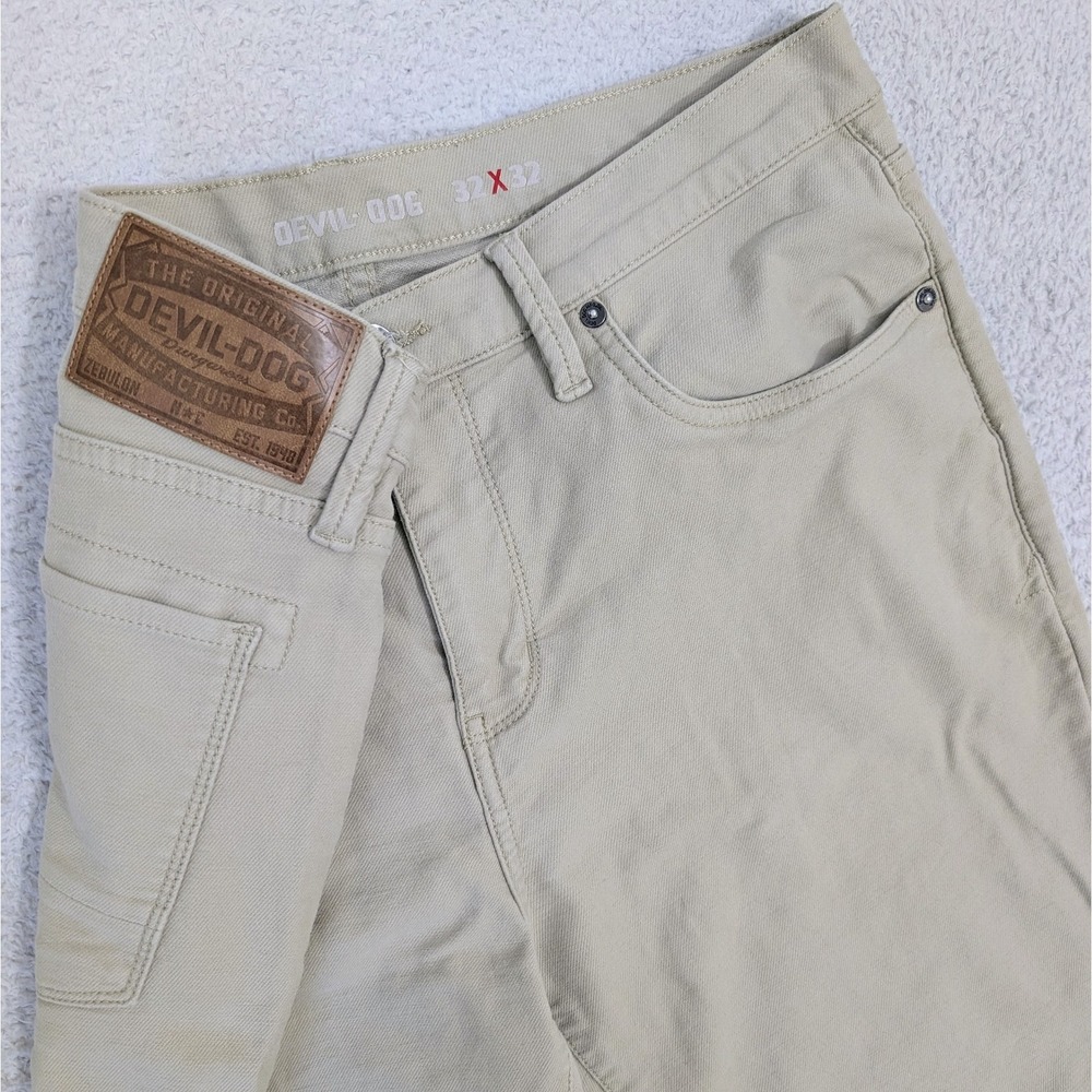 Devil Dog Jeans‎ Mens 32x32 Beige Dungarees Workwear Trek Stretch Zebulon